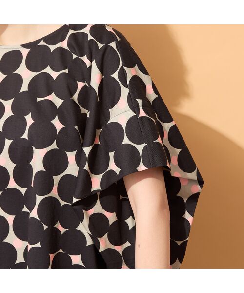 PISANO / ピサーノ カットソー | 【手洗いOK・綿100％】マルチドットプリントパワーショルダートップ | 詳細4