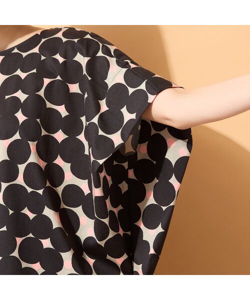 PISANO / ピサーノ カットソー | 【手洗いOK・綿100％】マルチドットプリントパワーショルダートップ | 詳細5