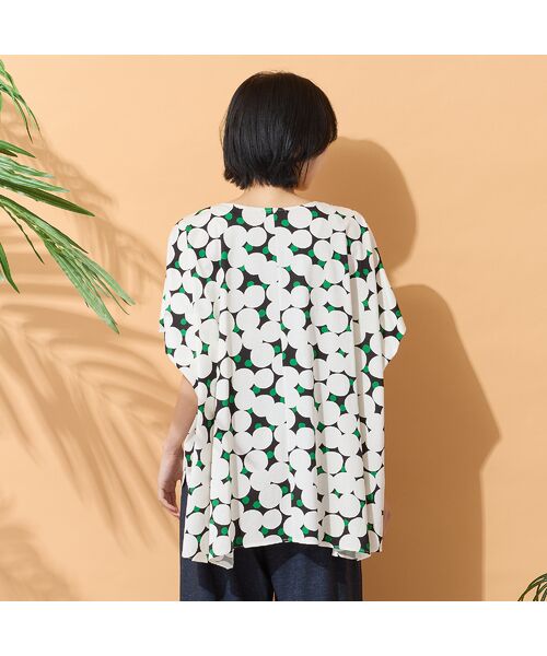 PISANO / ピサーノ カットソー | 【手洗いOK・綿100％】マルチドットプリントパワーショルダートップ | 詳細9