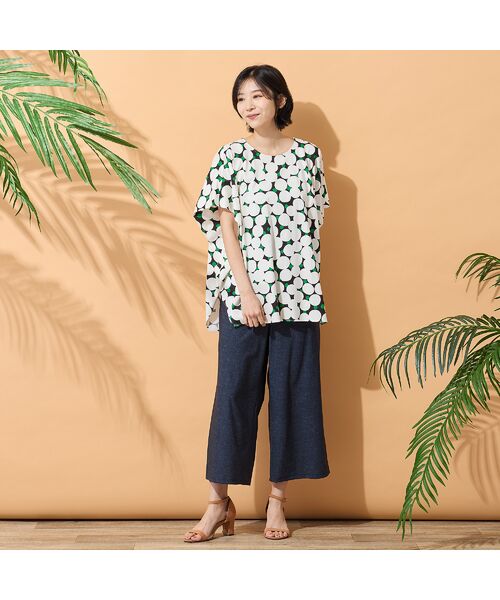 PISANO / ピサーノ カットソー | 【手洗いOK・綿100％】マルチドットプリントパワーショルダートップ | 詳細11