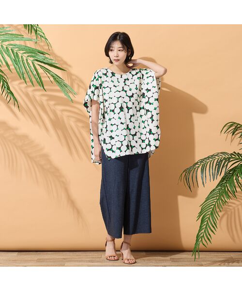 PISANO / ピサーノ カットソー | 【手洗いOK・綿100％】マルチドットプリントパワーショルダートップ | 詳細13