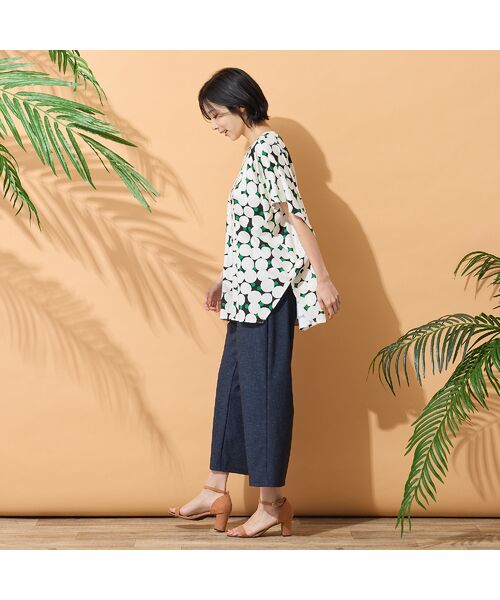 PISANO / ピサーノ カットソー | 【手洗いOK・綿100％】マルチドットプリントパワーショルダートップ | 詳細14