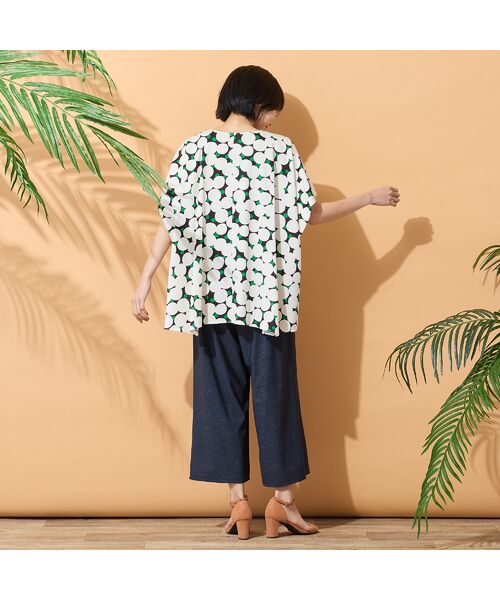 PISANO / ピサーノ カットソー | 【手洗いOK・綿100％】マルチドットプリントパワーショルダートップ | 詳細16
