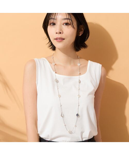 PISANO / ピサーノ ネックレス・ペンダント・チョーカー | パール調×シルバー調パーツ・ロングネックレス（シルバー）