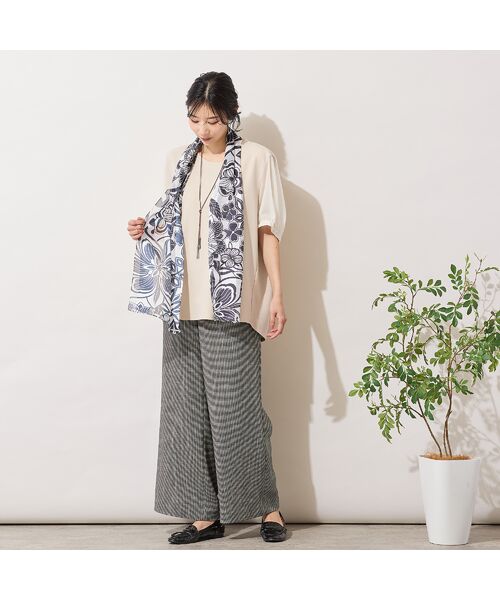 PISANO / ピサーノ マフラー・ショール・スヌード・ストール | 【手洗いOK】モノクロフラワープリントストール | 詳細3