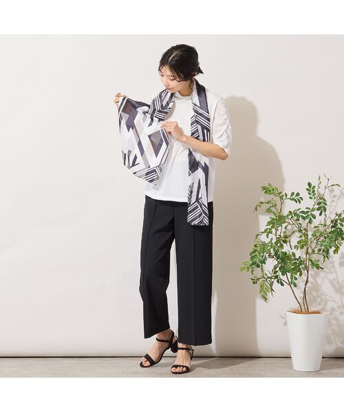 PISANO / ピサーノ マフラー・ショール・スヌード・ストール | 【手洗いOK】モノクロプリントストール | 詳細5