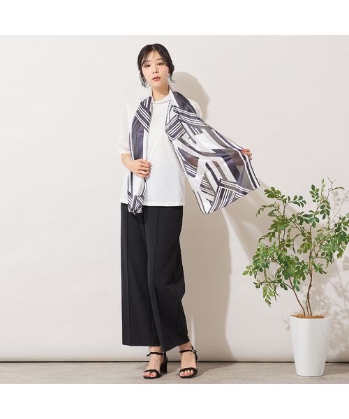 PISANO / ピサーノ マフラー・ショール・スヌード・ストール | 【手洗いOK】モノクロプリントストール | 詳細6
