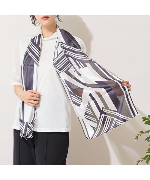 PISANO / ピサーノ マフラー・ショール・スヌード・ストール | 【手洗いOK】モノクロプリントストール | 詳細7