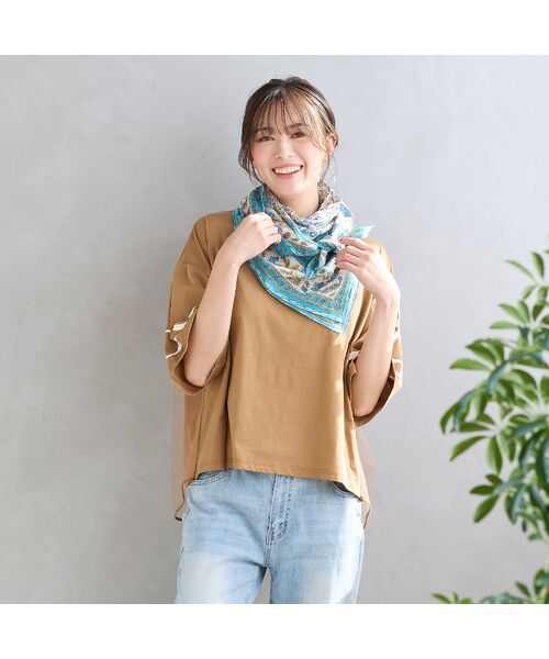 PISANO / ピサーノ マフラー・ショール・スヌード・ストール | 【綿100％】ビッグスクエア・ボタニカルプリントストール | 詳細1