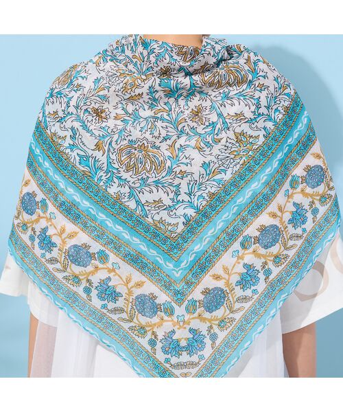 PISANO / ピサーノ マフラー・ショール・スヌード・ストール | 【綿100％】ビッグスクエア・ボタニカルプリントストール | 詳細5