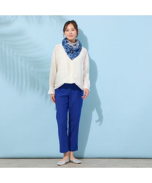 PISANO / ピサーノ マフラー・ショール・スヌード・ストール | 【綿100％】ビッグスクエア・フラワープリントストール | 詳細2