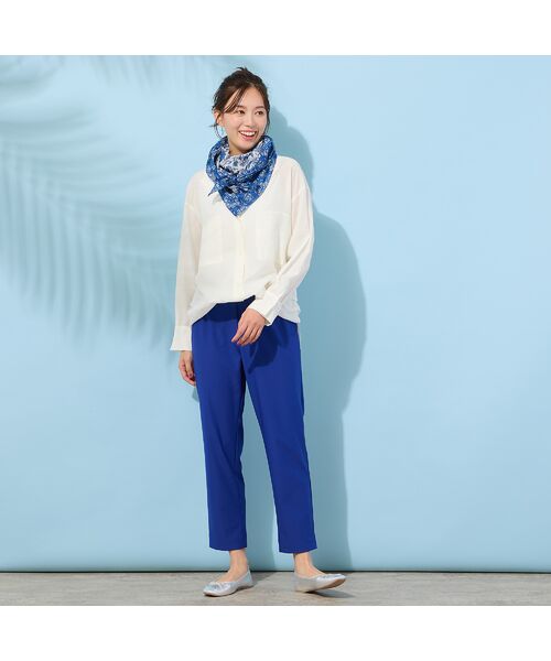 PISANO / ピサーノ マフラー・ショール・スヌード・ストール | 【綿100％】ビッグスクエア・フラワープリントストール | 詳細3