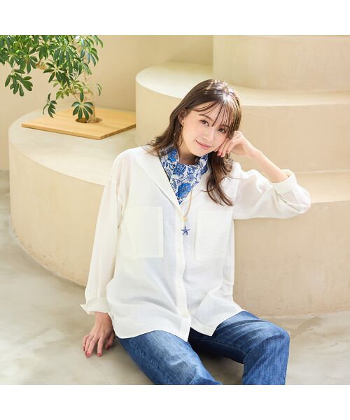 PISANO / ピサーノ マフラー・ショール・スヌード・ストール | 【綿100％】ビッグスクエア・フラワープリントストール | 詳細4