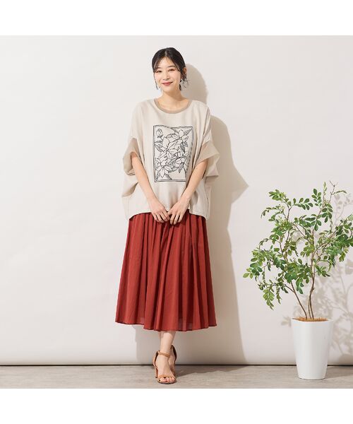 PISANO / ピサーノ シャツ・ブラウス | 【手洗いOK・接触冷感】フラワープリントコクーンブラウス | 詳細1