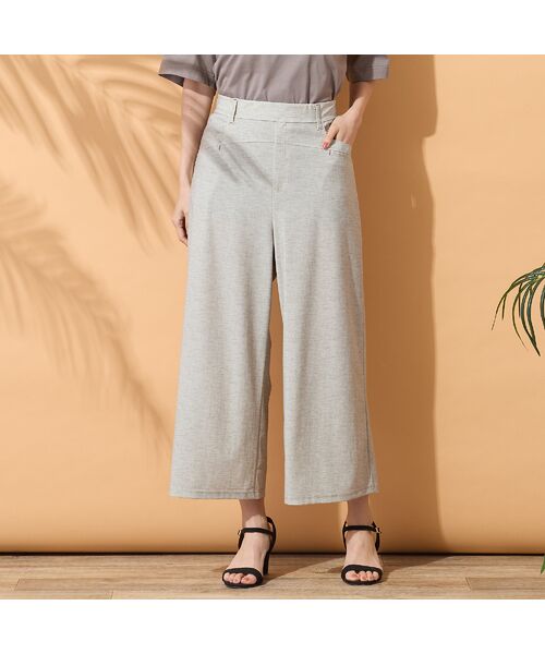 PISANO / ピサーノ ショート・ハーフ・半端丈パンツ | 【手洗いOK・接触冷感・UVカット】デニムプリントワイドパンツ | 詳細3