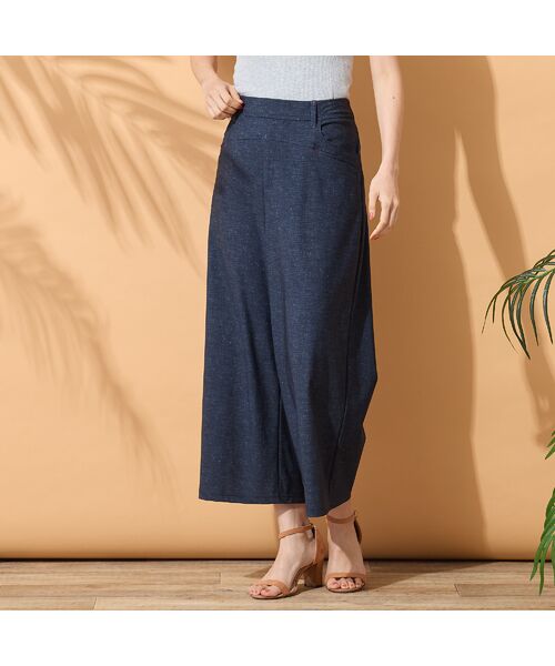 PISANO / ピサーノ ショート・ハーフ・半端丈パンツ | 【手洗いOK・接触冷感・UVカット】デニムプリントワイドパンツ | 詳細8