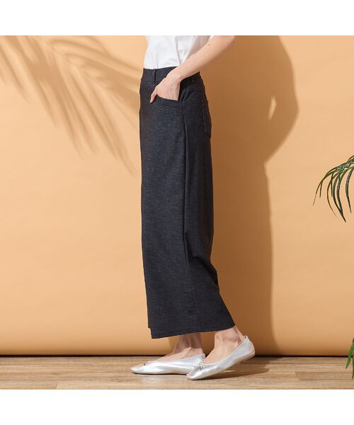 PISANO / ピサーノ ショート・ハーフ・半端丈パンツ | 【手洗いOK・接触冷感・UVカット】デニムプリントワイドパンツ | 詳細10