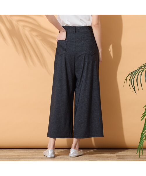 PISANO / ピサーノ ショート・ハーフ・半端丈パンツ | 【手洗いOK・接触冷感・UVカット】デニムプリントワイドパンツ | 詳細11