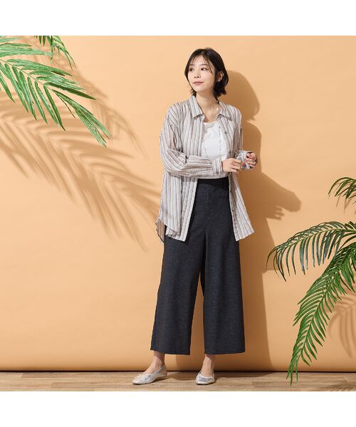 PISANO / ピサーノ ショート・ハーフ・半端丈パンツ | 【手洗いOK・接触冷感・UVカット】デニムプリントワイドパンツ | 詳細12