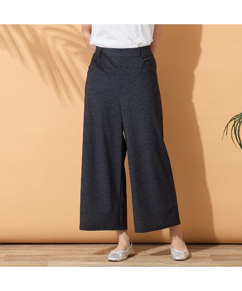 PISANO / ピサーノ ショート・ハーフ・半端丈パンツ | 【手洗いOK・接触冷感・UVカット】デニムプリントワイドパンツ | 詳細14