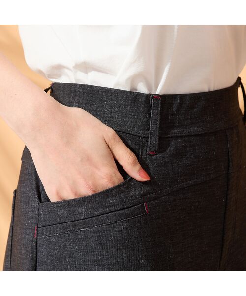 PISANO / ピサーノ ショート・ハーフ・半端丈パンツ | 【手洗いOK・接触冷感・UVカット】デニムプリントワイドパンツ | 詳細15