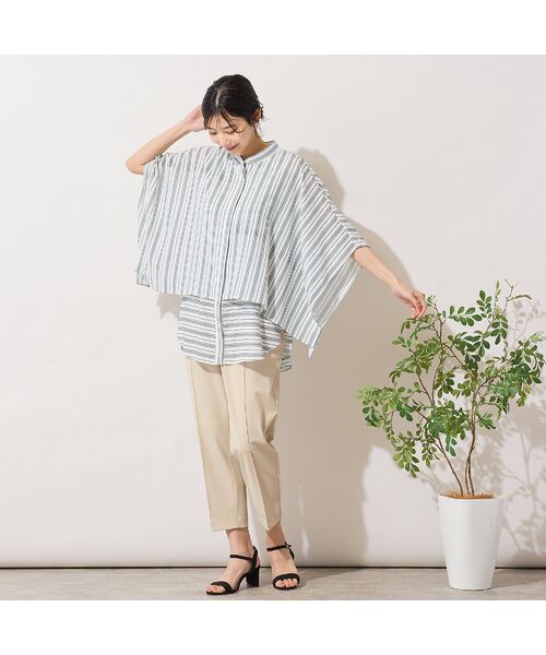 PISANO / ピサーノ ショート・ハーフ・半端丈パンツ | 【手洗いOK・吸水速乾・UVカット・防透け】ピンタックテーパードパンツ | 詳細12