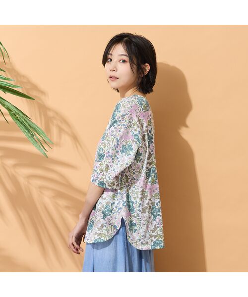 PISANO / ピサーノ カットソー | 【綿100％・手洗いOK・リバティコラボ】ラウンドヘムカットソー | 詳細1