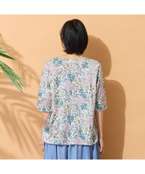 PISANO / ピサーノ カットソー | 【綿100％・手洗いOK・リバティコラボ】ラウンドヘムカットソー | 詳細2