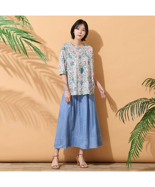 PISANO / ピサーノ カットソー | 【綿100％・手洗いOK・リバティコラボ】ラウンドヘムカットソー | 詳細3