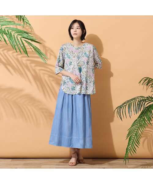 PISANO / ピサーノ カットソー | 【綿100％・手洗いOK・リバティコラボ】ラウンドヘムカットソー | 詳細4