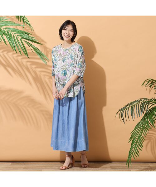 PISANO / ピサーノ カットソー | 【綿100％・手洗いOK・リバティコラボ】ラウンドヘムカットソー | 詳細5