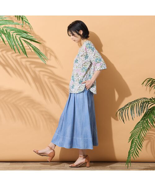 PISANO / ピサーノ カットソー | 【綿100％・手洗いOK・リバティコラボ】ラウンドヘムカットソー | 詳細7