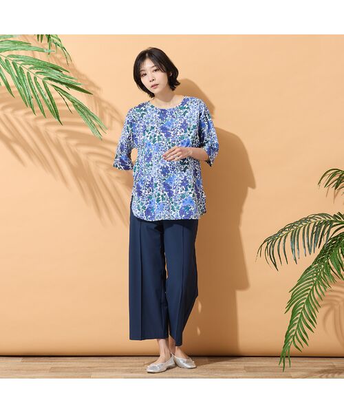 PISANO / ピサーノ カットソー | 【綿100％・手洗いOK・リバティコラボ】ラウンドヘムカットソー | 詳細9