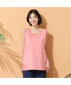 PISANO / ピサーノ タンクトップ | 【手洗いOK・身頃綿100％】2Wayチュール配色タンクトップ