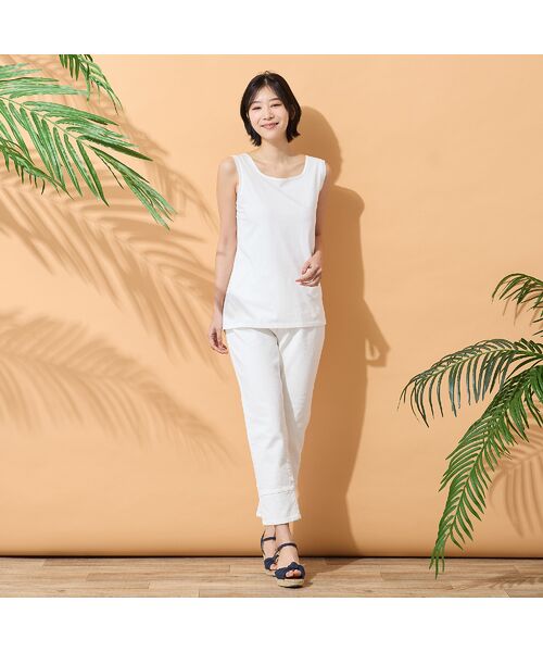 PISANO / ピサーノ タンクトップ | 【手洗いOK・身頃綿100％】2Wayチュール配色タンクトップ | 詳細2