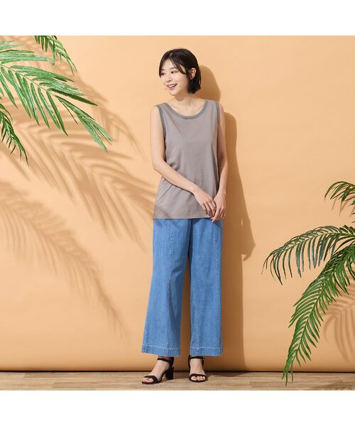 PISANO / ピサーノ タンクトップ | 【手洗いOK・身頃綿100％】2Wayチュール配色タンクトップ | 詳細6