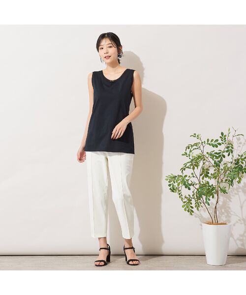 PISANO / ピサーノ タンクトップ | 【手洗いOK・身頃綿100％】2Wayチュール配色タンクトップ | 詳細9