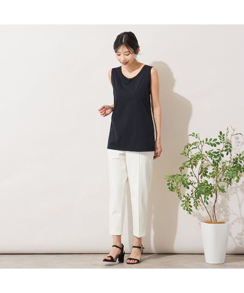 PISANO / ピサーノ タンクトップ | 【手洗いOK・身頃綿100％】2Wayチュール配色タンクトップ | 詳細10