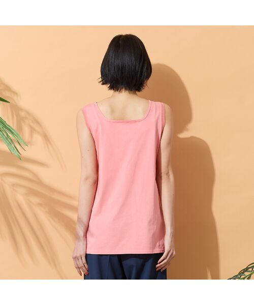 PISANO / ピサーノ タンクトップ | 【手洗いOK・身頃綿100％】2Wayチュール配色タンクトップ | 詳細14