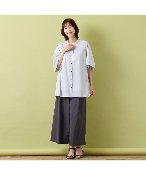 PISANO / ピサーノ シャツ・ブラウス | 【手洗いOK・接触冷感】J-CAMICIEバンドカラーシャツブラウス | 詳細6