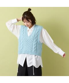 PISANO / ピサーノ その他トップス | 【アンサンブル商品】ニットジレ＆ドロストシャツ