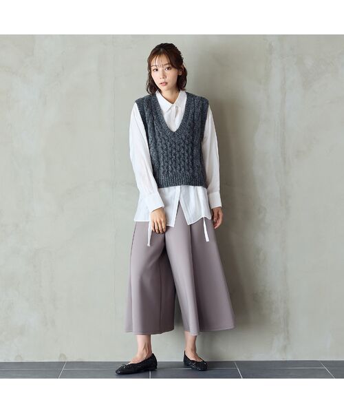 PISANO / ピサーノ その他トップス | 【アンサンブル商品】ニットジレ＆ドロストシャツ | 詳細1