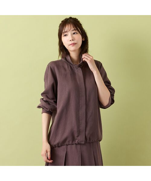 PISANO / ピサーノ ブルゾン | 【手洗いOK・セットアップ対応】製品洗い加工・デニム風ブルゾン（ブラウン）