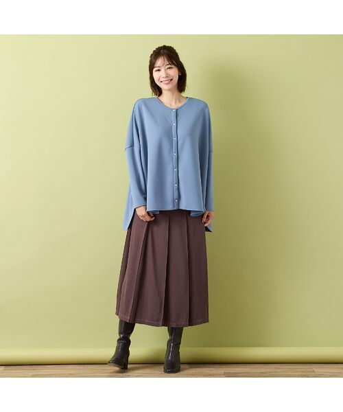 PISANO / ピサーノ ミニ・ひざ丈スカート | 【手洗いOK・セットアップ対応】製品洗い加工・デニム風片ヒダプリーツスカート | 詳細4