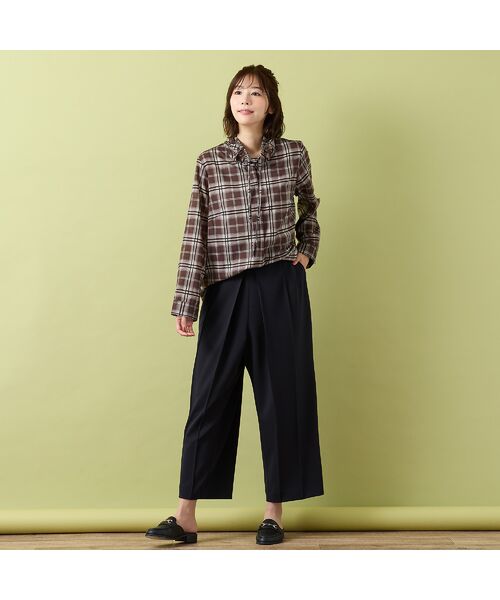 PISANO / ピサーノ ショート・ハーフ・半端丈パンツ | 【手洗いOK・セットアップ対応】アクアスーティングタックワイドパンツ | 詳細10