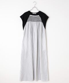 PLAIN PEOPLE / プレインピープル ロング・マキシ丈ワンピース | スモッキング刺繍ロングワンピース