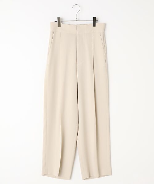 PLAIN PEOPLE / プレインピープル その他パンツ | バックサテンジョーゼットタックテーパードパンツ（ライトベージュ）