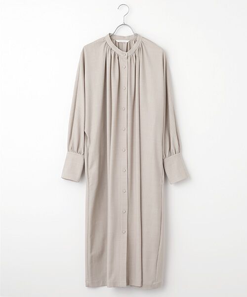 PLAIN PEOPLE/プレインピープル フレックスウールサキソニーイージーケアシャツワンピース ベージュ FREE