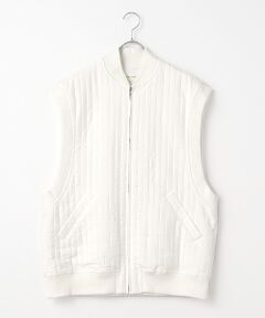 PLAIN PEOPLE / プレインピープル ノーカラージャケット | ストライプキルティングミリタリーベスト