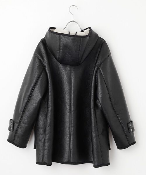 PLAIN PEOPLE / プレインピープル その他アウター | エコレザームートンフーディジャケット | 詳細1
